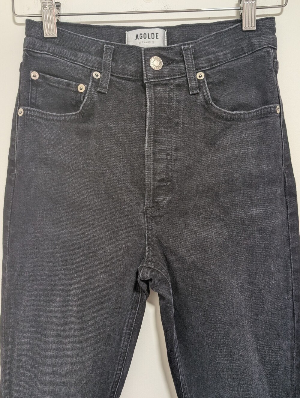 AGOLDE | Riley High Rise Straight Crop Jeans In Panoramic Washed Black - Picture 6 of 13